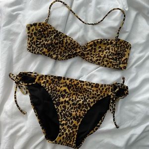 Victoria’s Secret bandeau bikini cheetah leopard print